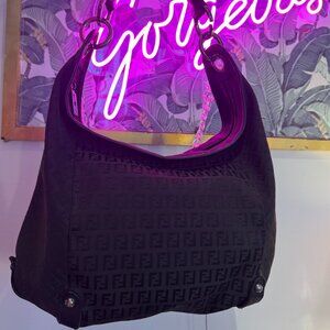 Fendi Monogram Hobo with acrylic unbranded chain